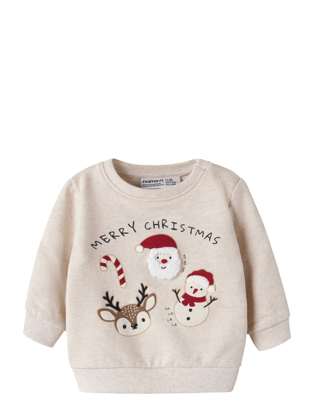 name it NBNRULAR LS SWEAT BRU - Tøj - PEYOTE MELANGE / beige