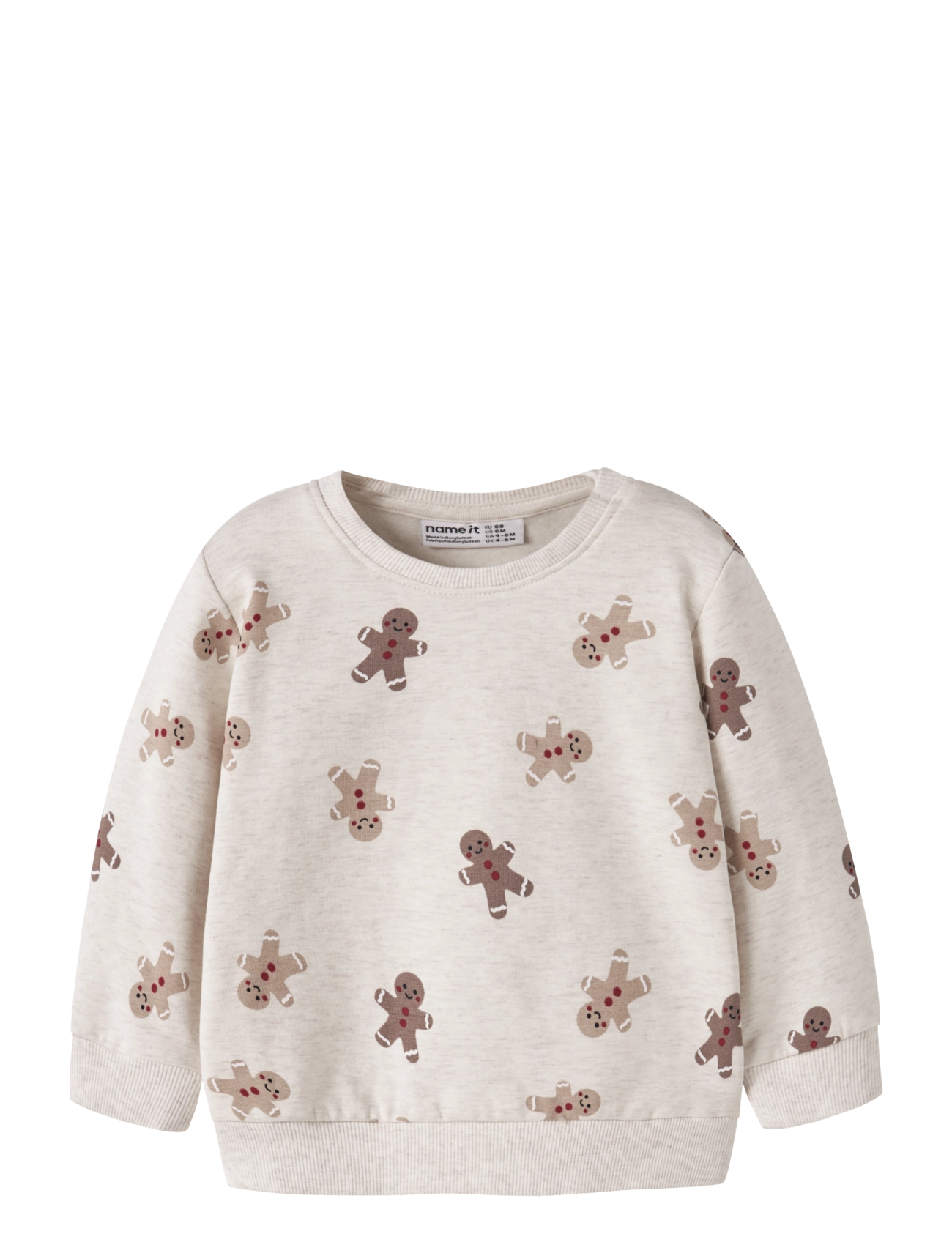 name it NBNRULLER LS SWEAT BRU - Tøj - PEYOTE MELANGE / beige