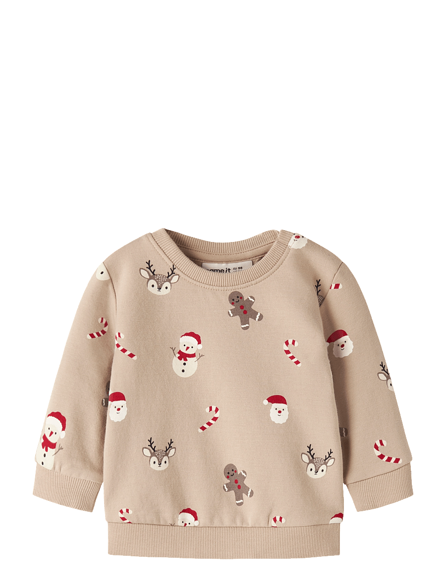name it - NBNRULLER LS SWEAT BRU - sweatshirts - sesame - 0
