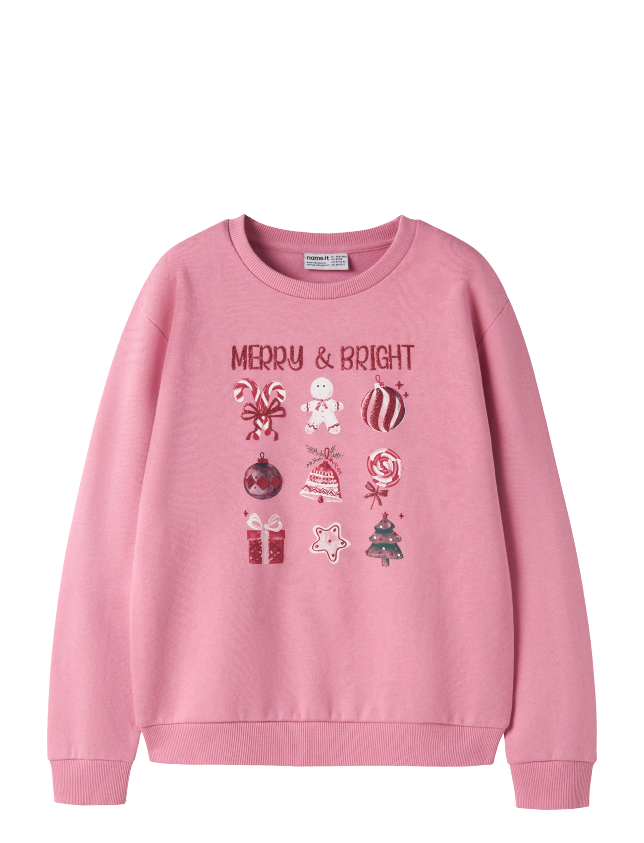 name it NKFRAMBAM LS NREG SWEAT BRU BOX - Överdelar - WILD ROSE / pink/rose