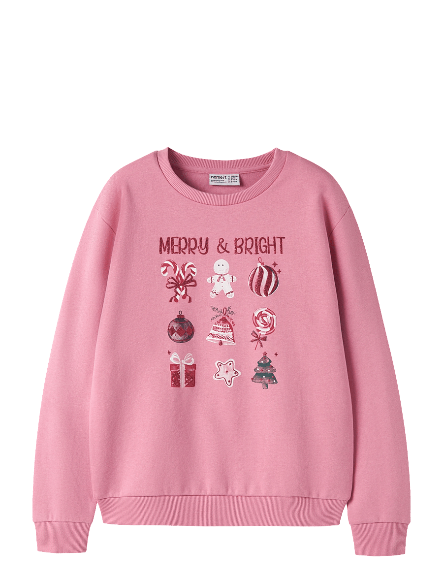 name it - NKFRAMBAM LS NREG SWEAT BRU BOX - wild rose - 0