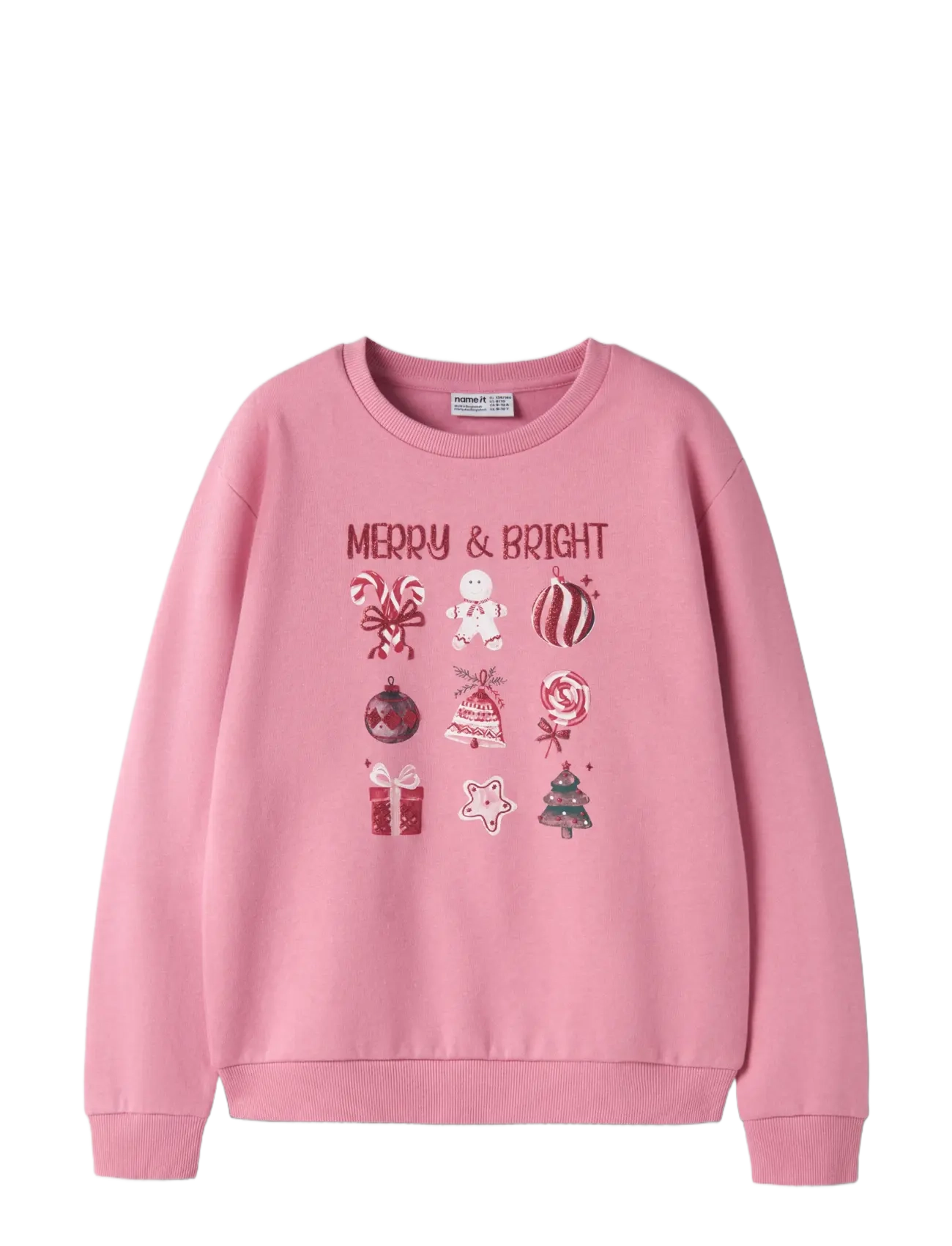 name it - NKFRAMBAM LS NREG SWEAT BRU BOX - wild rose - 2