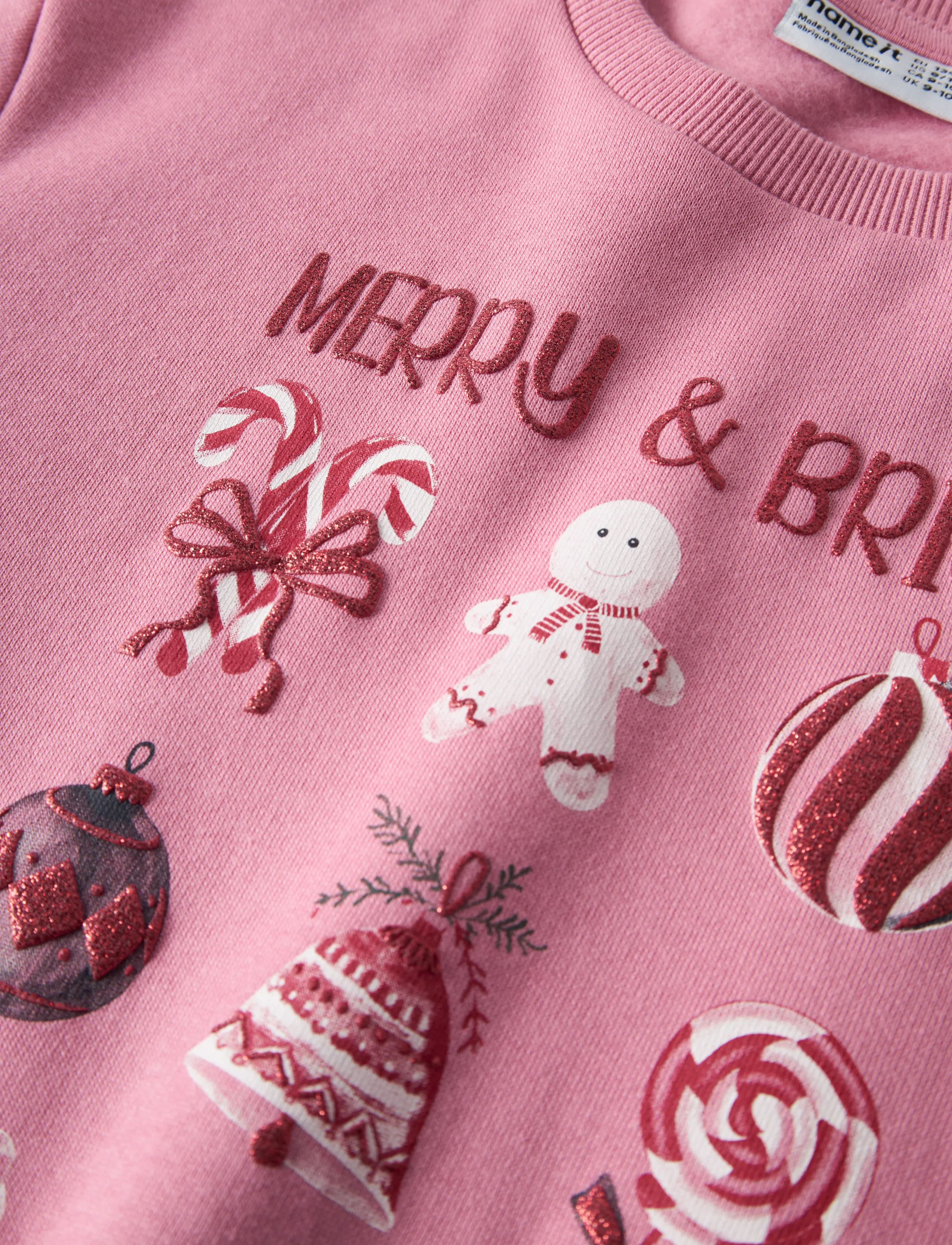 name it - NKFRAMBAM LS NREG SWEAT BRU BOX - wild rose - 5