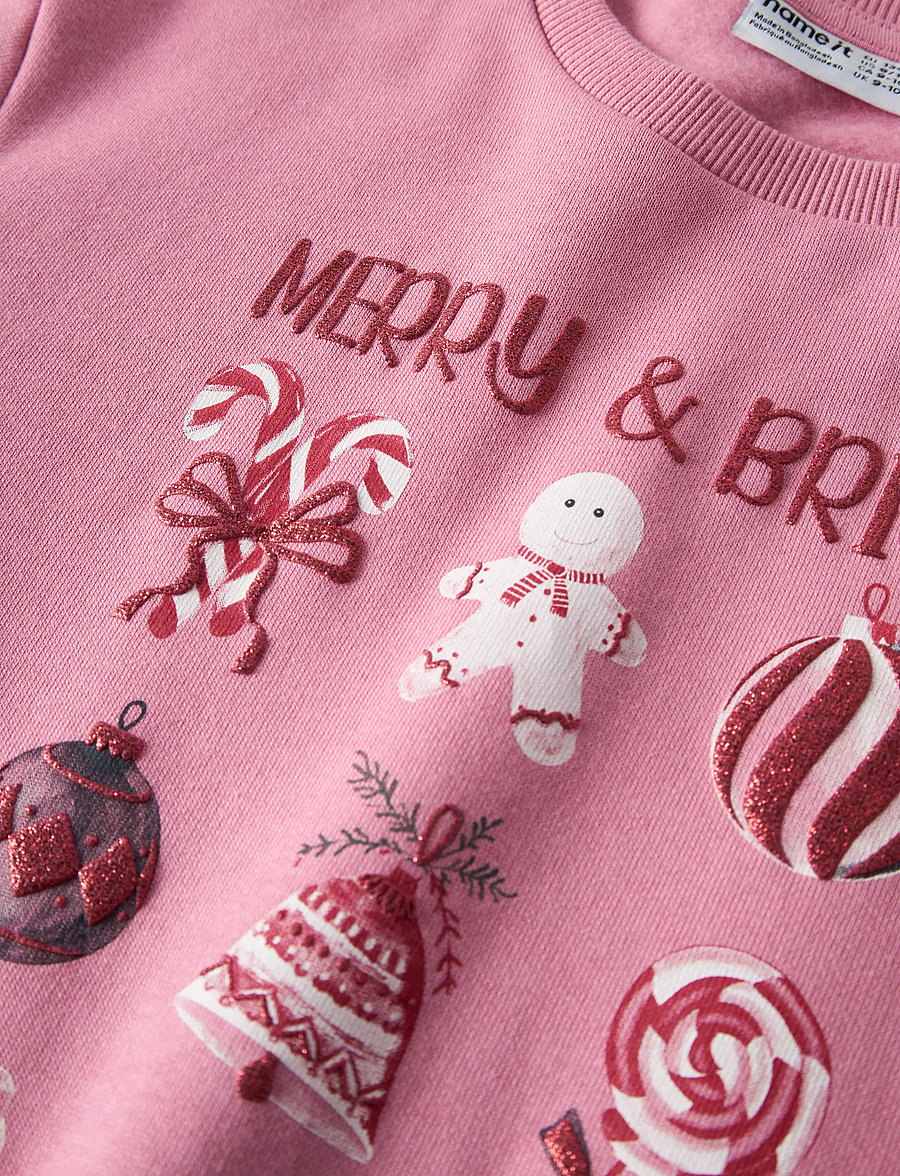name it - NKFRAMBAM LS NREG SWEAT BRU BOX - wild rose - 5