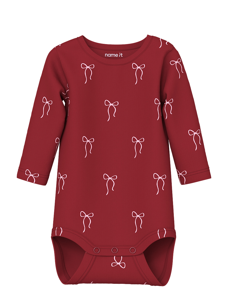 name it - NBFRATIA LS BODY BOX - pikkade varrukatega bodid - red dahlia - 0
