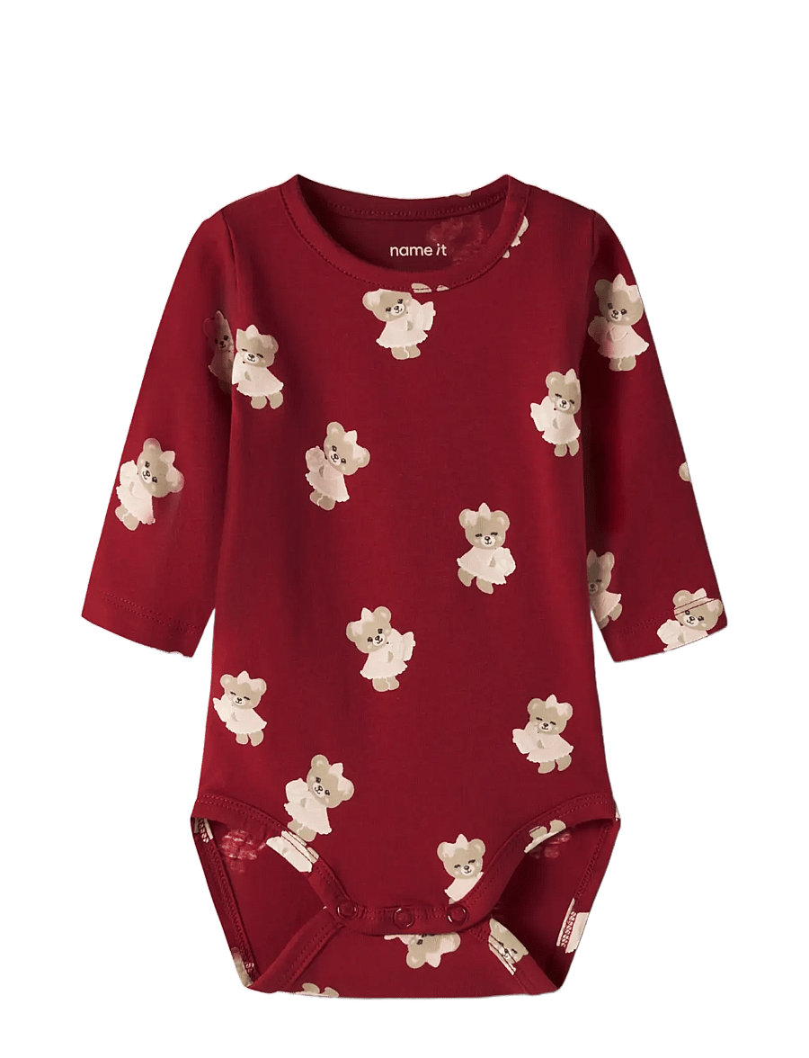 name it - NBFRATIA LS BODY BOX - pikkade varrukatega bodid - red dahlia - 2