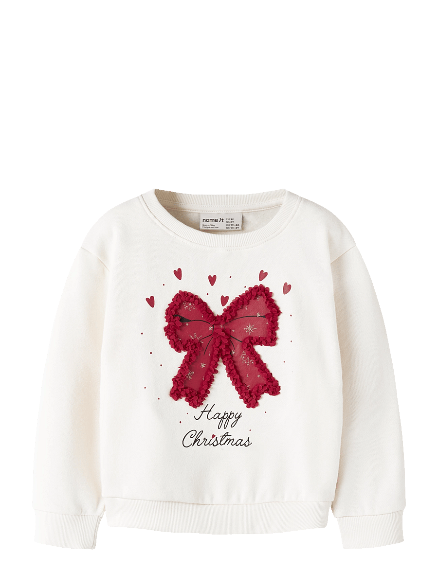 name it - NMFPOLMAX LS NREG SWEAT BRU BOX - dressipluusid - cloud dancer - 0