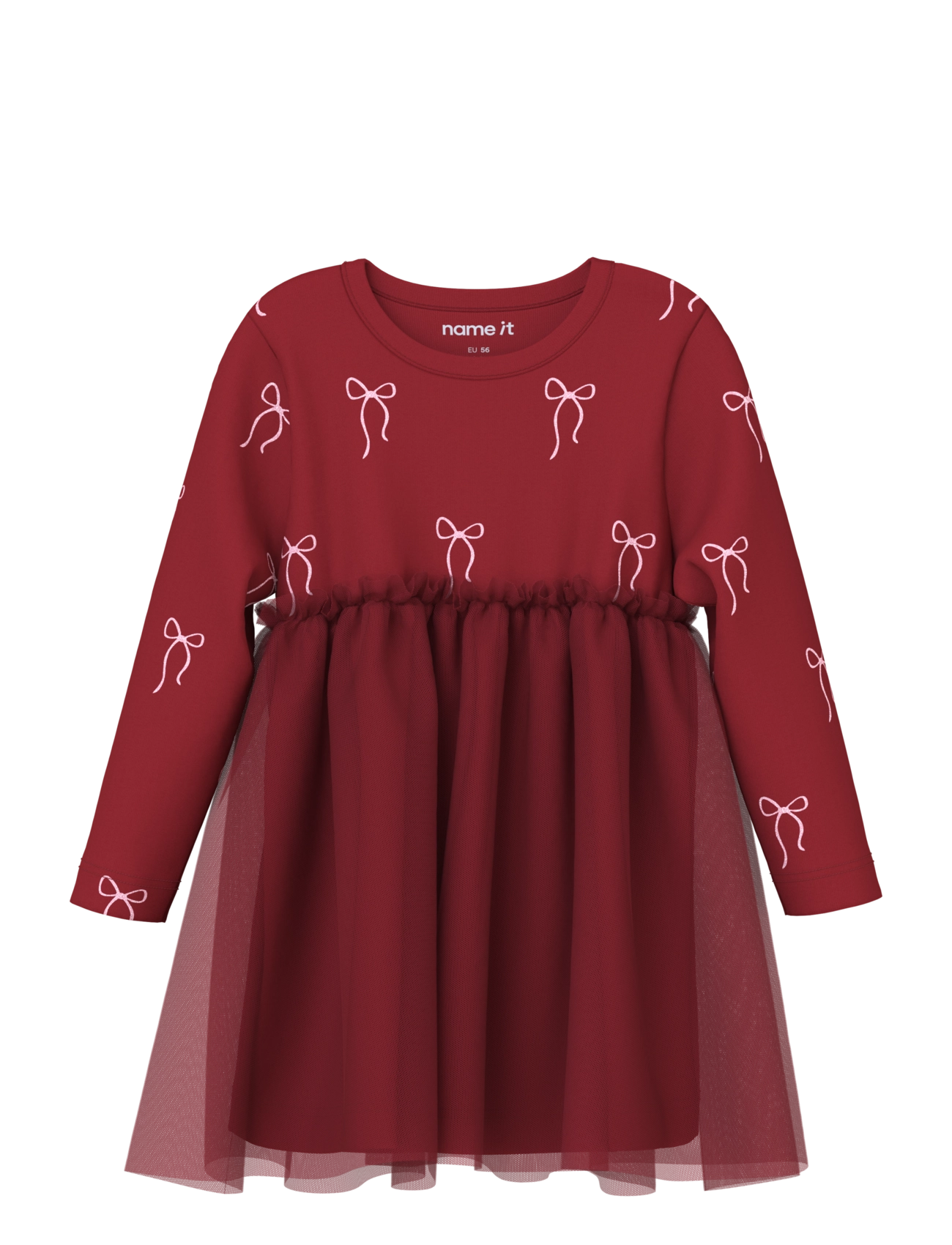 name it NBFRATIA LS DRESS - Langärmelige Freizeitkleider - RED DAHLIA / red