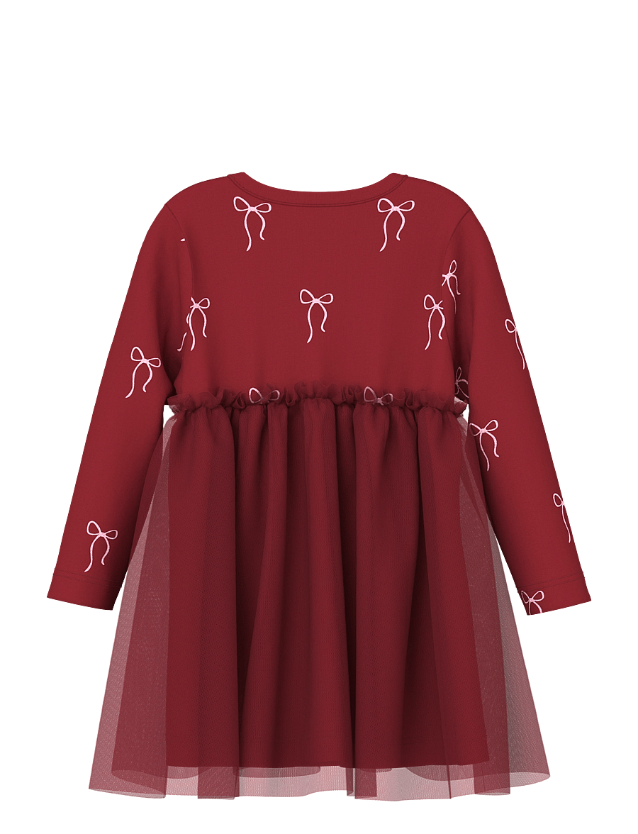 name it - NBFRATIA LS DRESS - langärmelige babykleider - red dahlia - 1