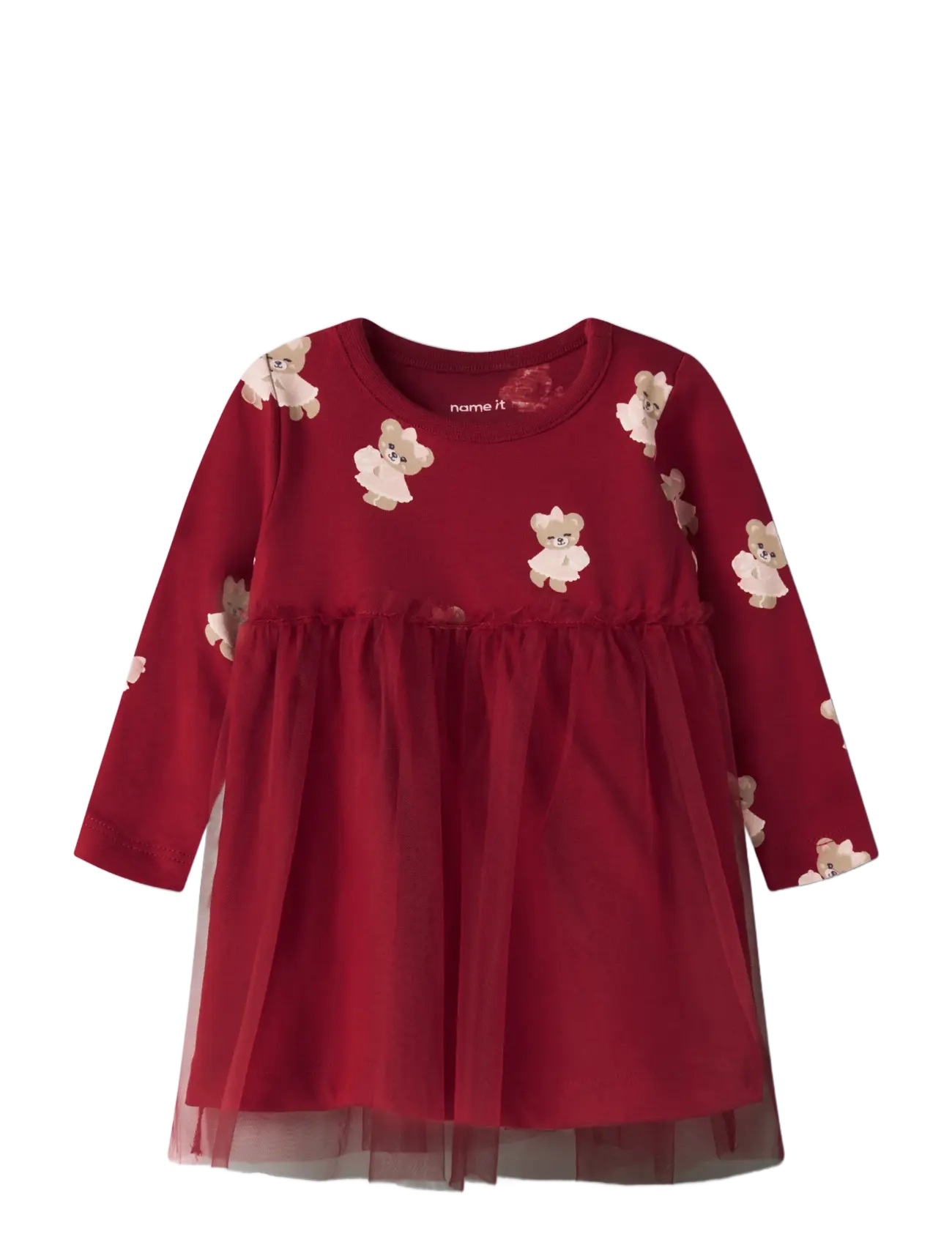 name it - NBFRATIA LS DRESS - langärmelige babykleider - red dahlia - 2