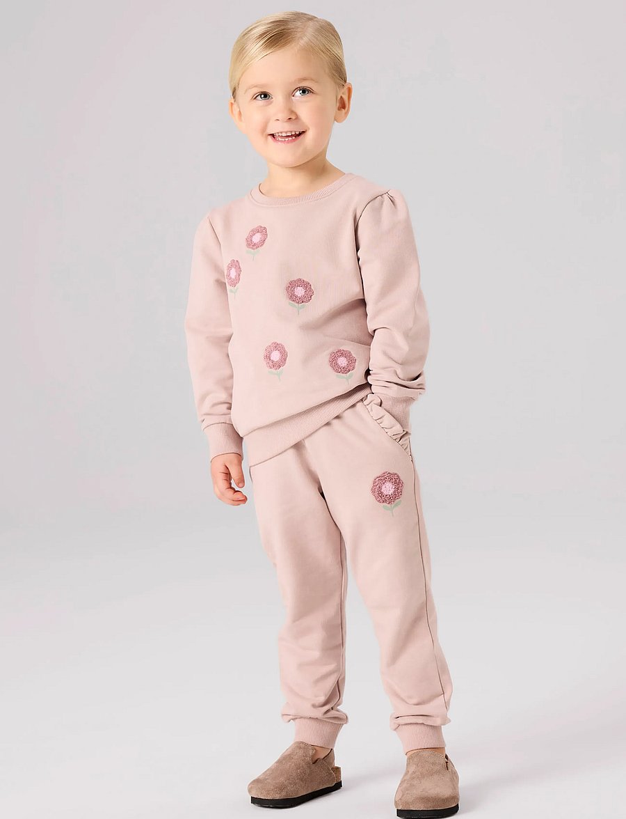 name it - NMFBRIANA SWE PANT BRU - babyhosen - shadow gray - 3