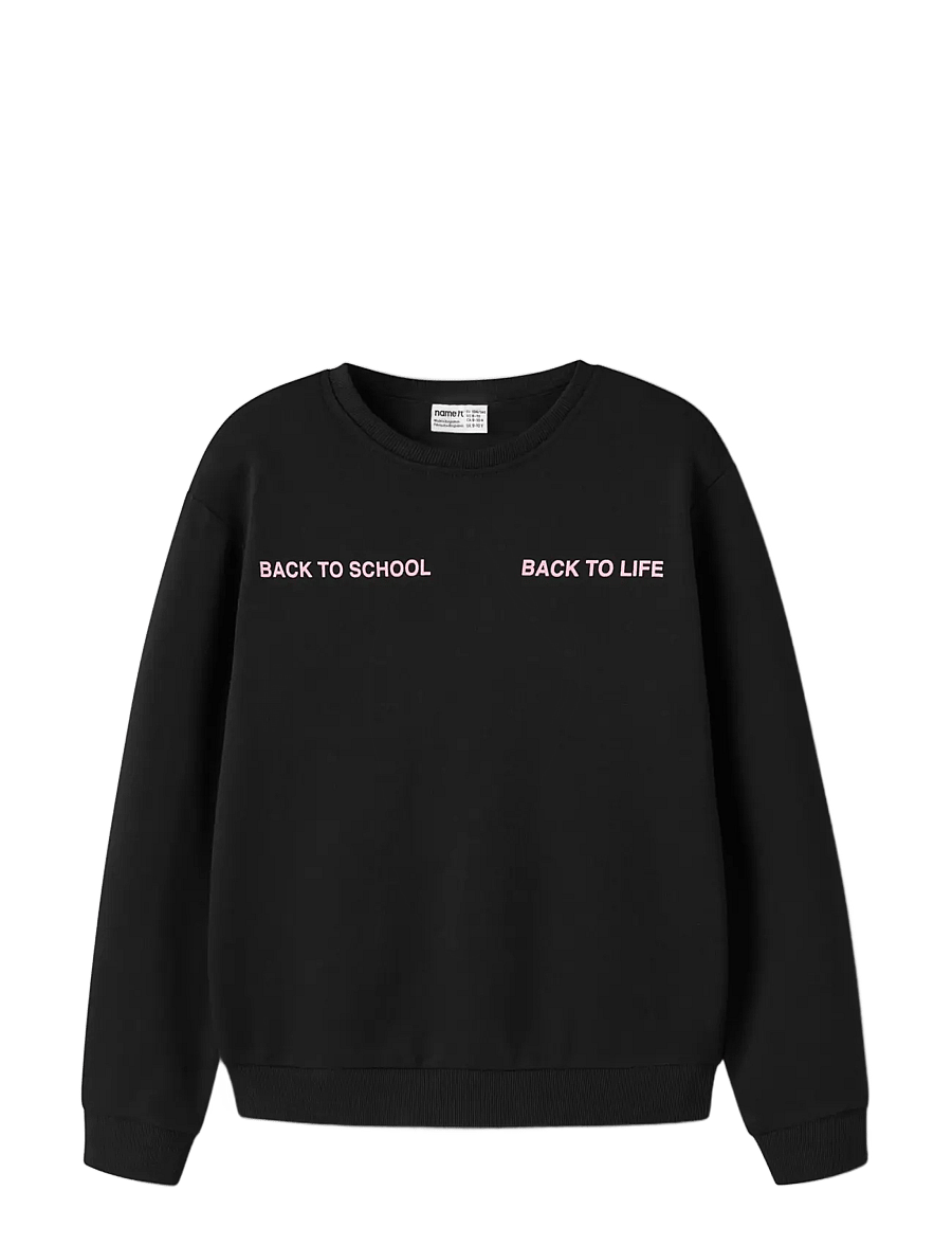 name it - NKFLIOCA LS NREG SWEAT BRU - sweatshirts - black - 0