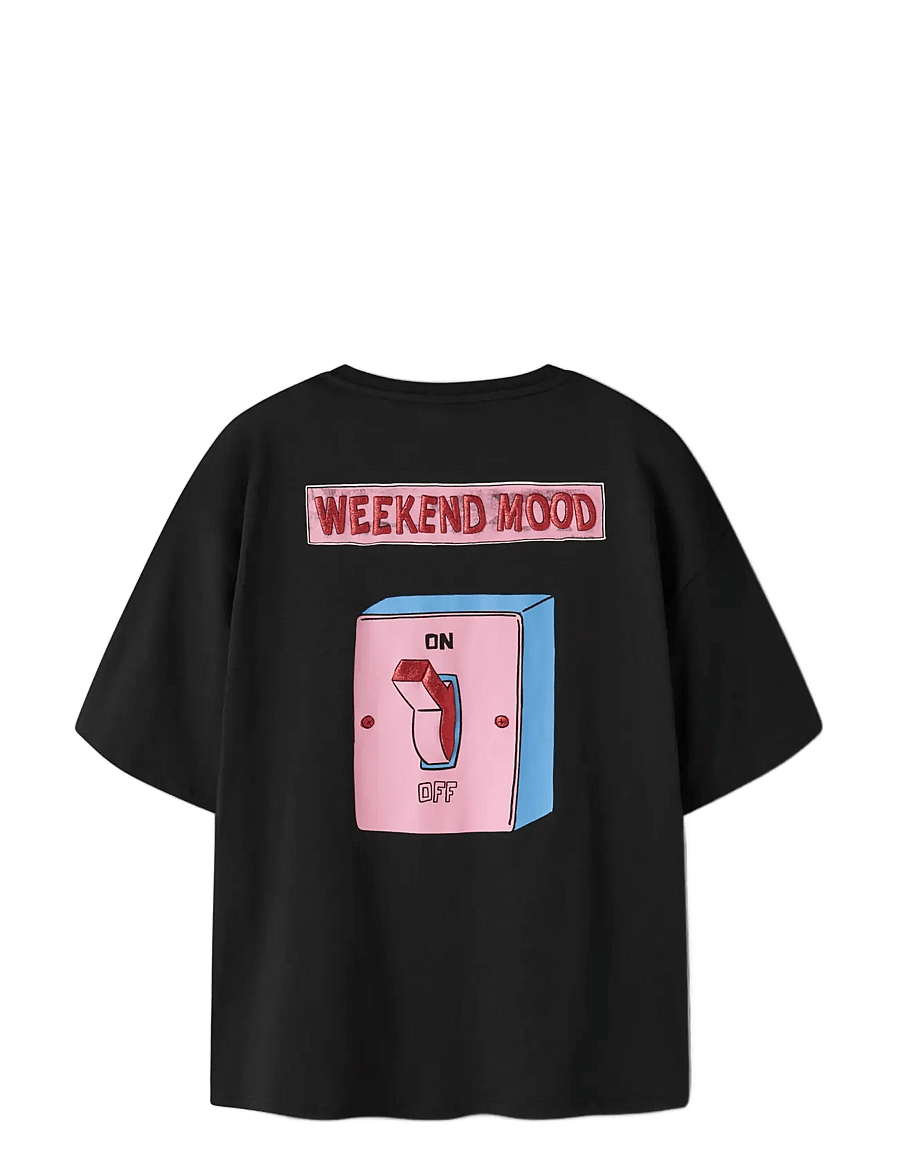 name it - NKFLTOM SS RLX TOP - kurzärmelige - black - 1