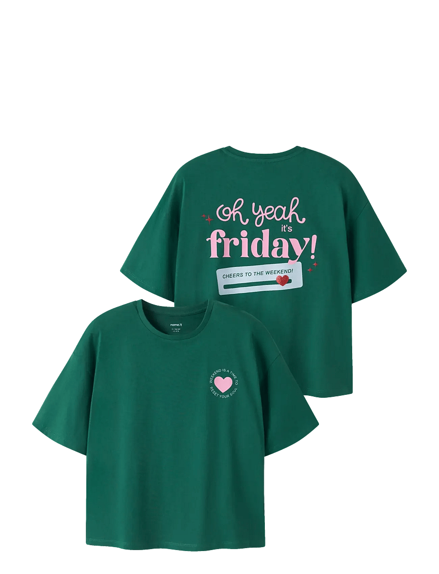 name it - NKFLTOM SS RLX TOP - lühikeste varrukatega t-särgid - evergreen - 0