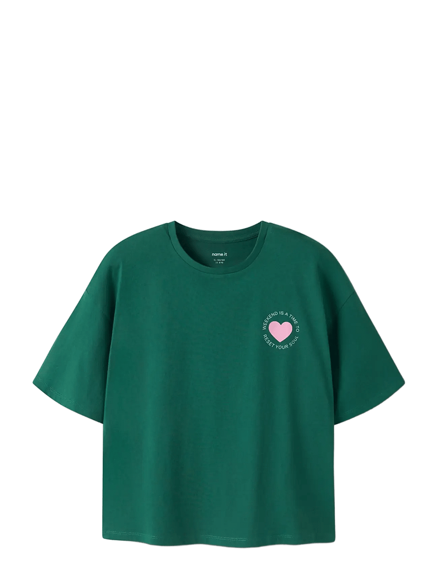 name it - NKFLTOM SS RLX TOP - lühikeste varrukatega t-särgid - evergreen - 2