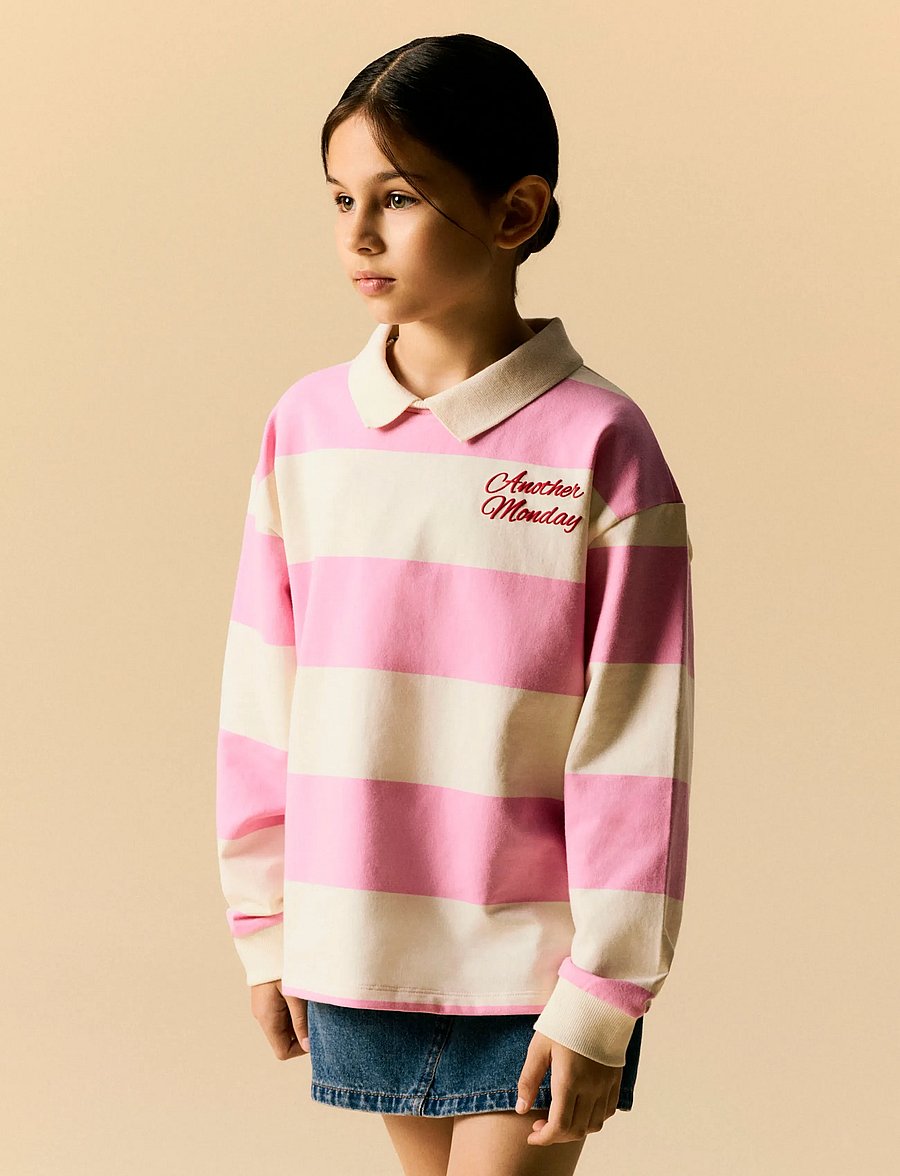 name it - NKFLITOPOL LS RLX POLO SWEAT - begonia pink - 3