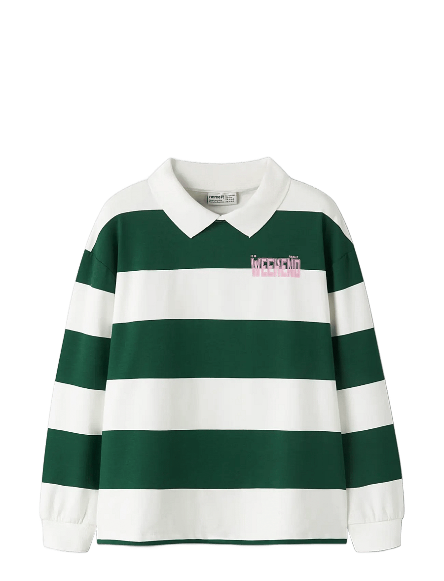 name it - NKFLITOPOL LS RLX POLO SWEAT - evergreen - 2