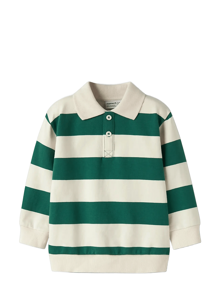 name it - NMMLEV LS NREG SWEAT BRU BOX - långärmade pikéer - evergreen - 2