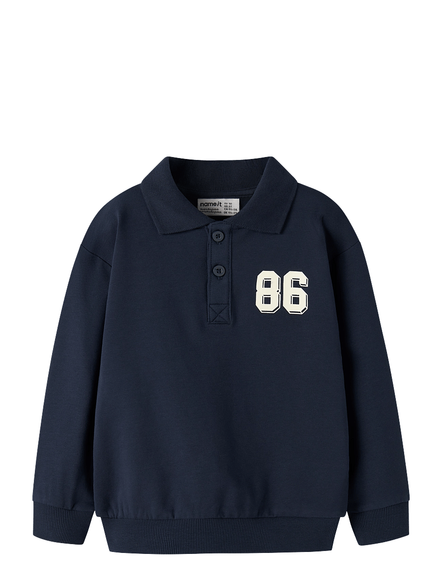 name it - NMMLEV LS NREG SWEAT BRU BOX - lange mouwen poloshirt - navy blazer - 0