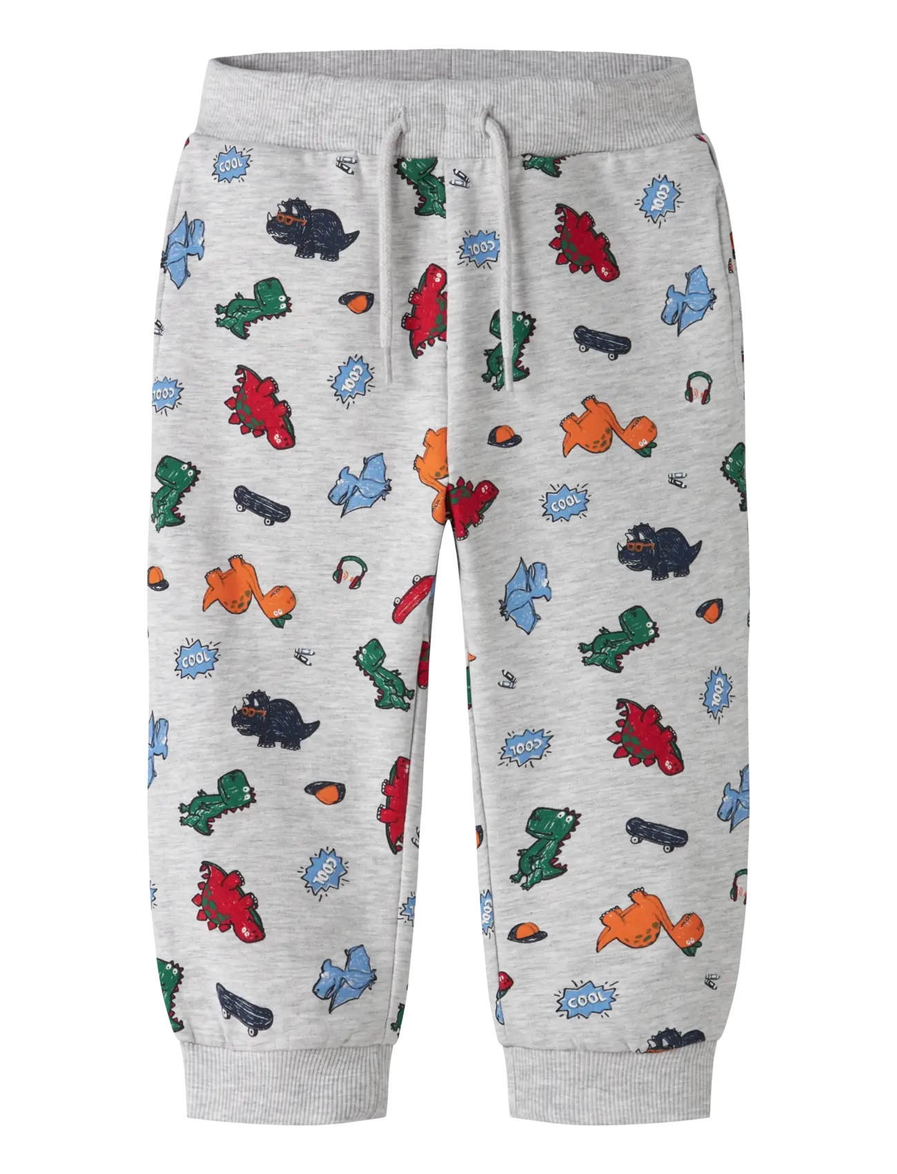 name it Nmmleon Nreg Sweat Pant Bru Box, Børn, Dinosaur Print Sweatpants, Grå, Str: 86
