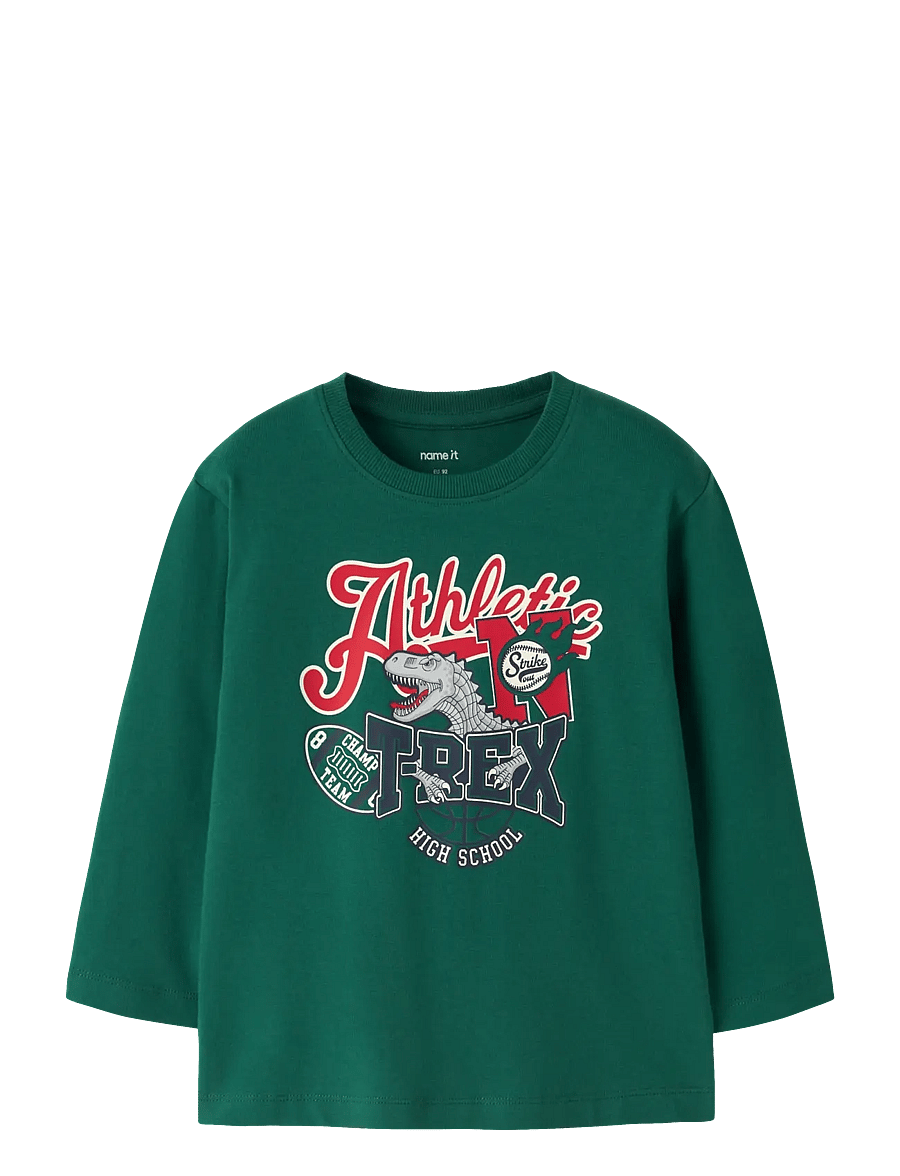 name it - NMMLINUS LS NREG TOP BOX - långärmade t-shirts - evergreen - 0