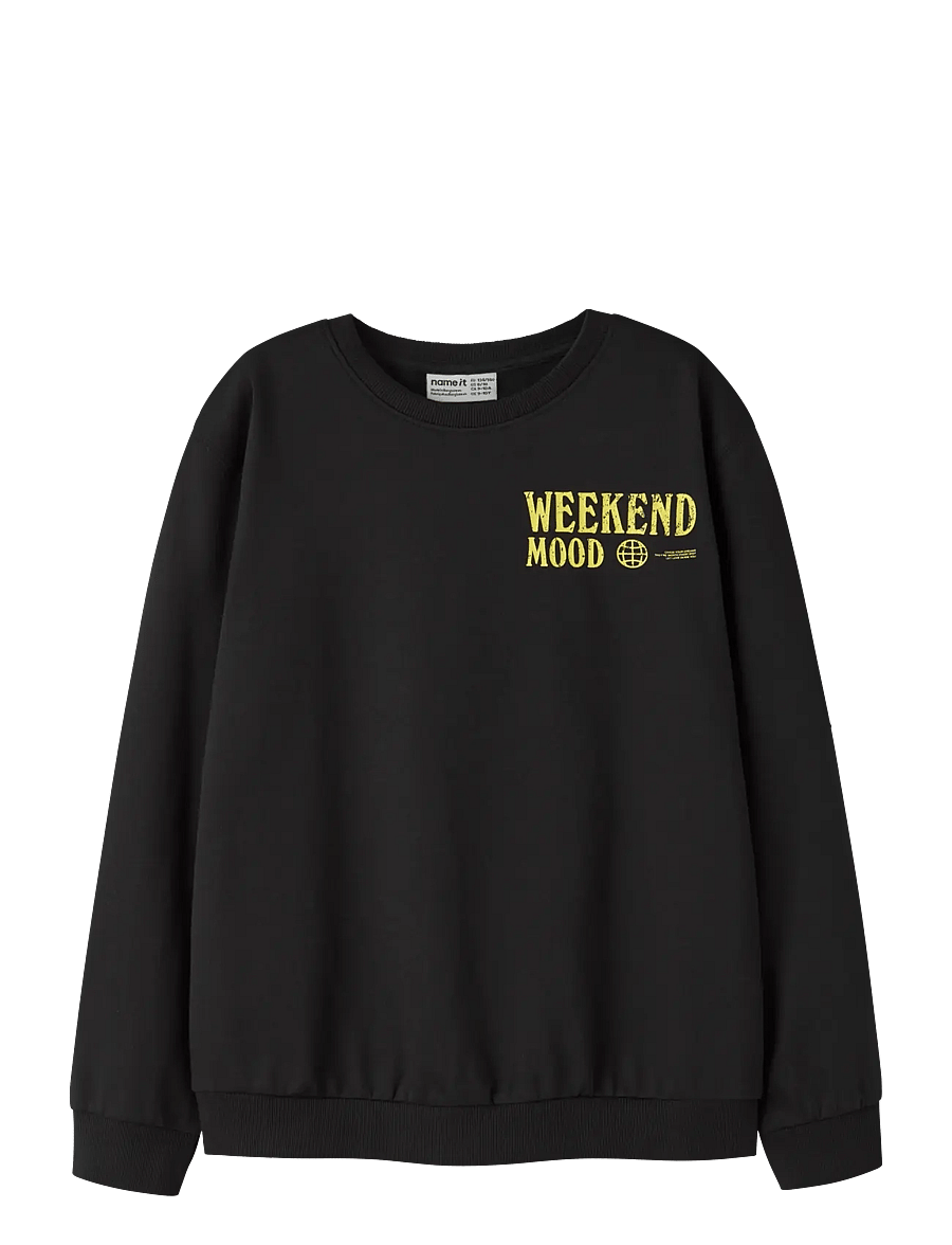 name it - NKMLAZARUS LS NREG SWEAT BRU BOX - black - 1