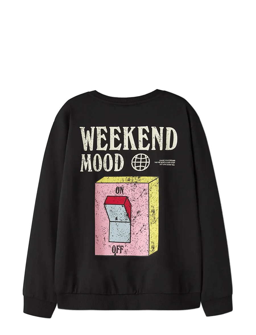 name it - NKMLAZARUS LS NREG SWEAT BRU BOX - black - 2