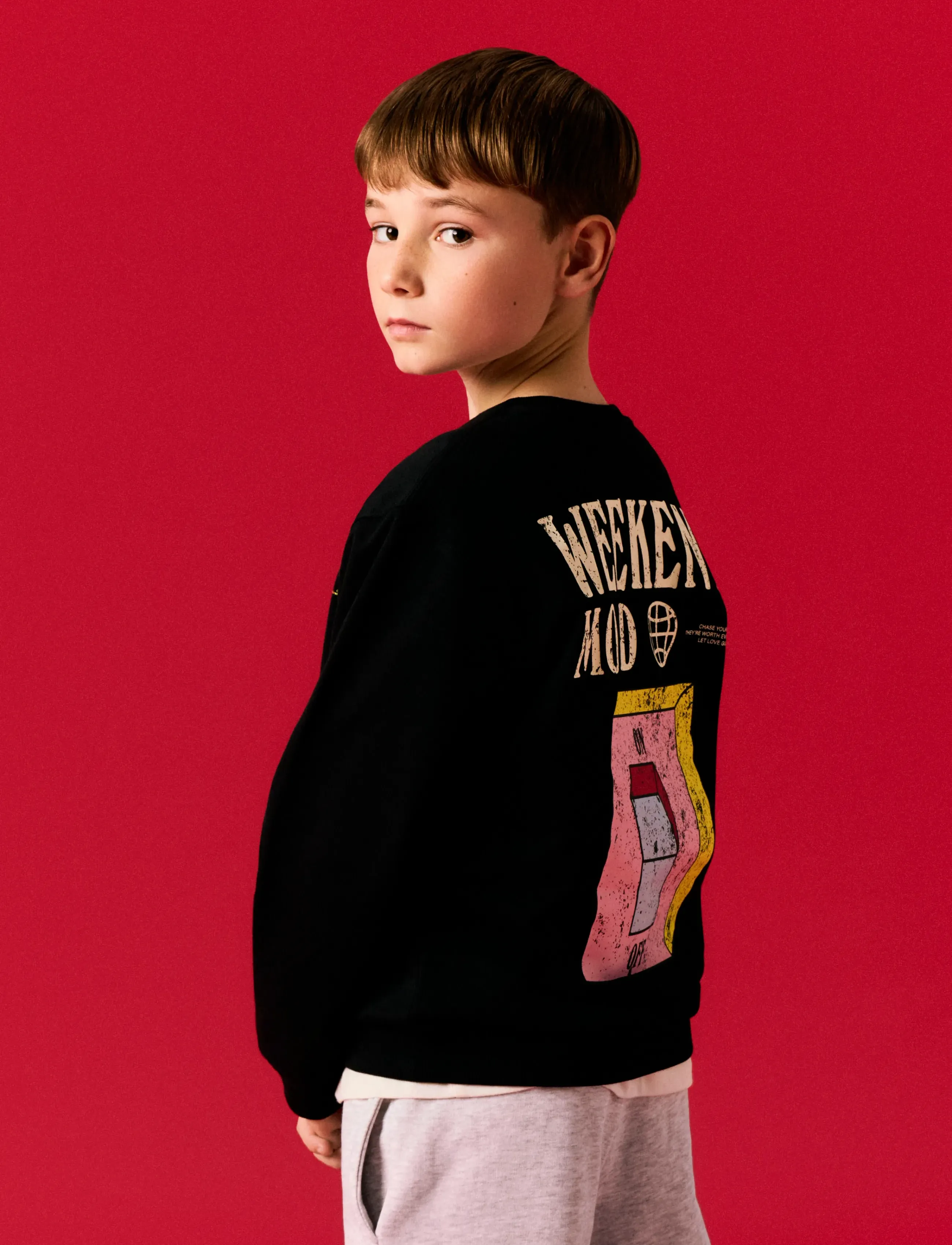 name it NKMLAZARUS LS NREG SWEAT BRU BOX - Sweatshirts & Kapuzenpullover - BLACK / black