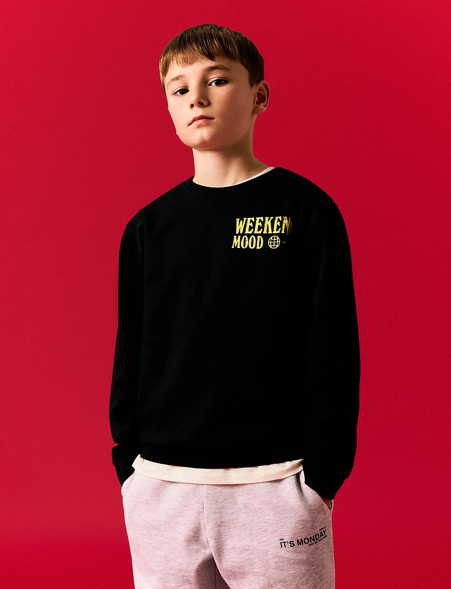 name it - NKMLAZARUS LS NREG SWEAT BRU BOX - black - 4
