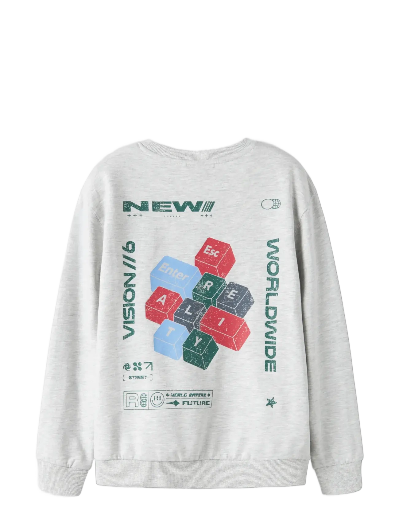 name it - NKMLAZARUS LS NREG SWEAT BRU BOX - light grey melange - 1