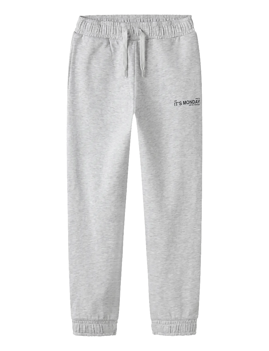 name it - NKMLELAND RLX SWEAT PANT BRU BOX - mjukisbyxor - light grey melange - 0