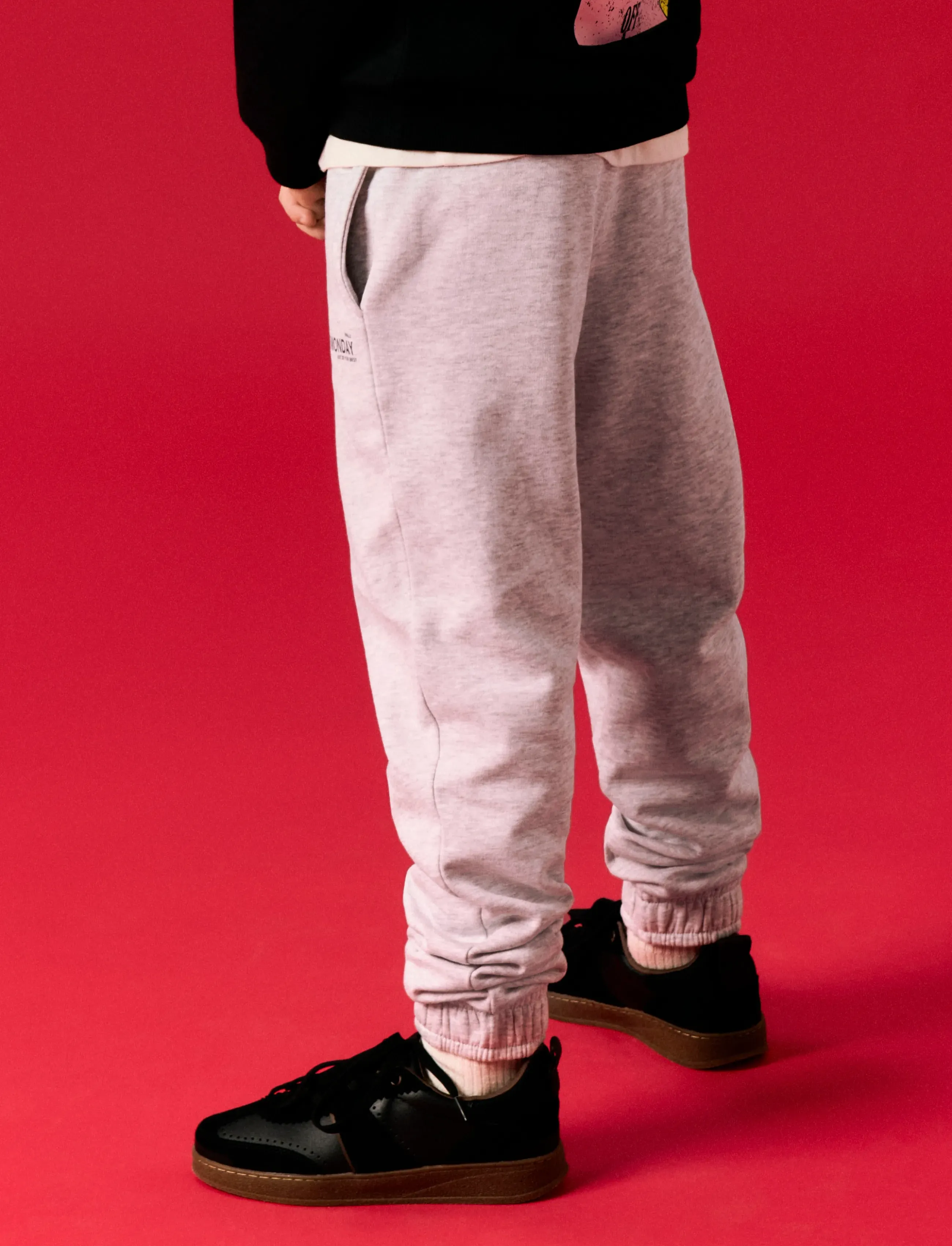 name it - NKMLELAND RLX SWEAT PANT BRU BOX - mjukisbyxor - light grey melange - 3