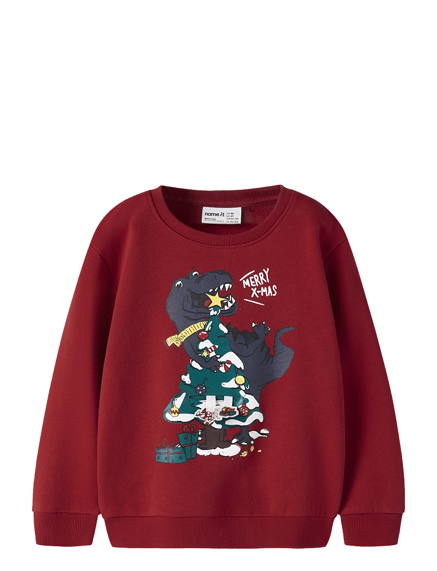 name it - NMMRANE LS NREG SWEAT BRU - sweatshirts - red dahlia - 0