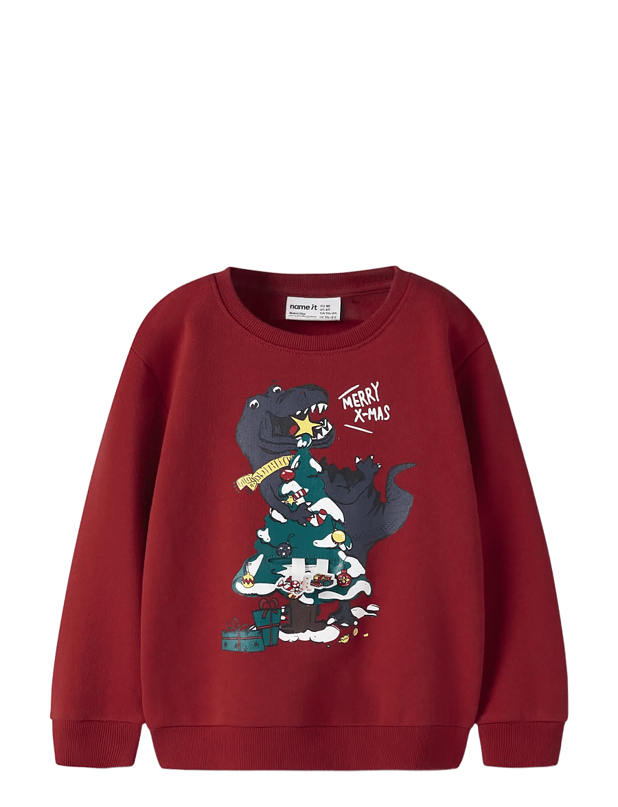 name it - NMMRANE LS NREG SWEAT BRU - sweatshirts - red dahlia - 2