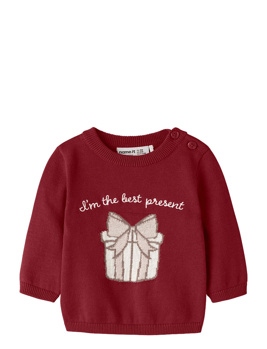 name it - NBFRISSE LS KNIT - pullover - red dahlia - 0