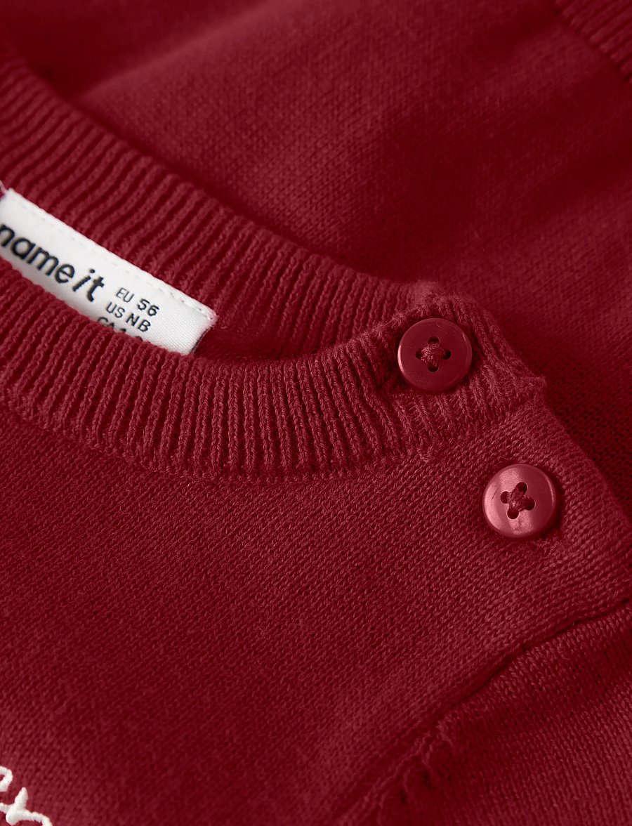 name it - NBFRISSE LS KNIT - pullover - red dahlia - 3