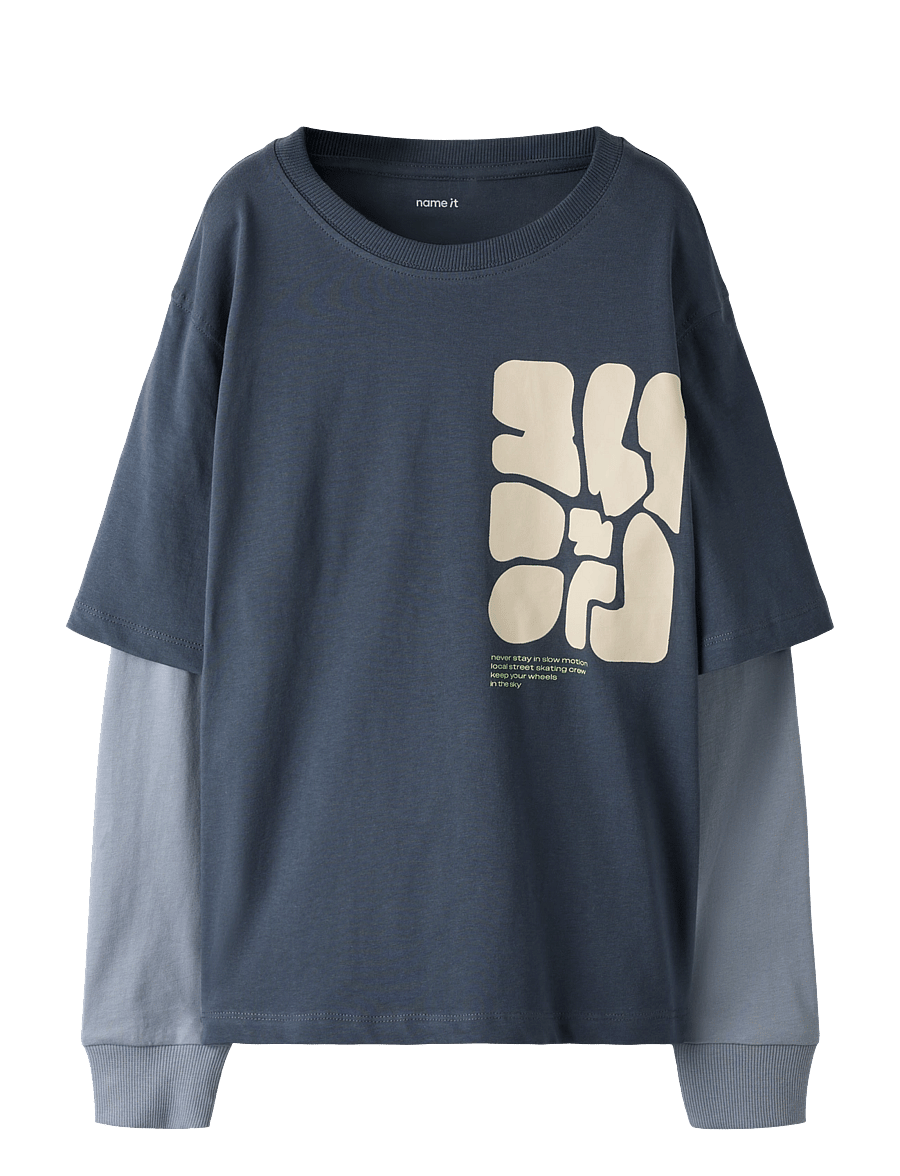name it - NKMNASIM LS NREG TOP BOX - ombre blue - 0