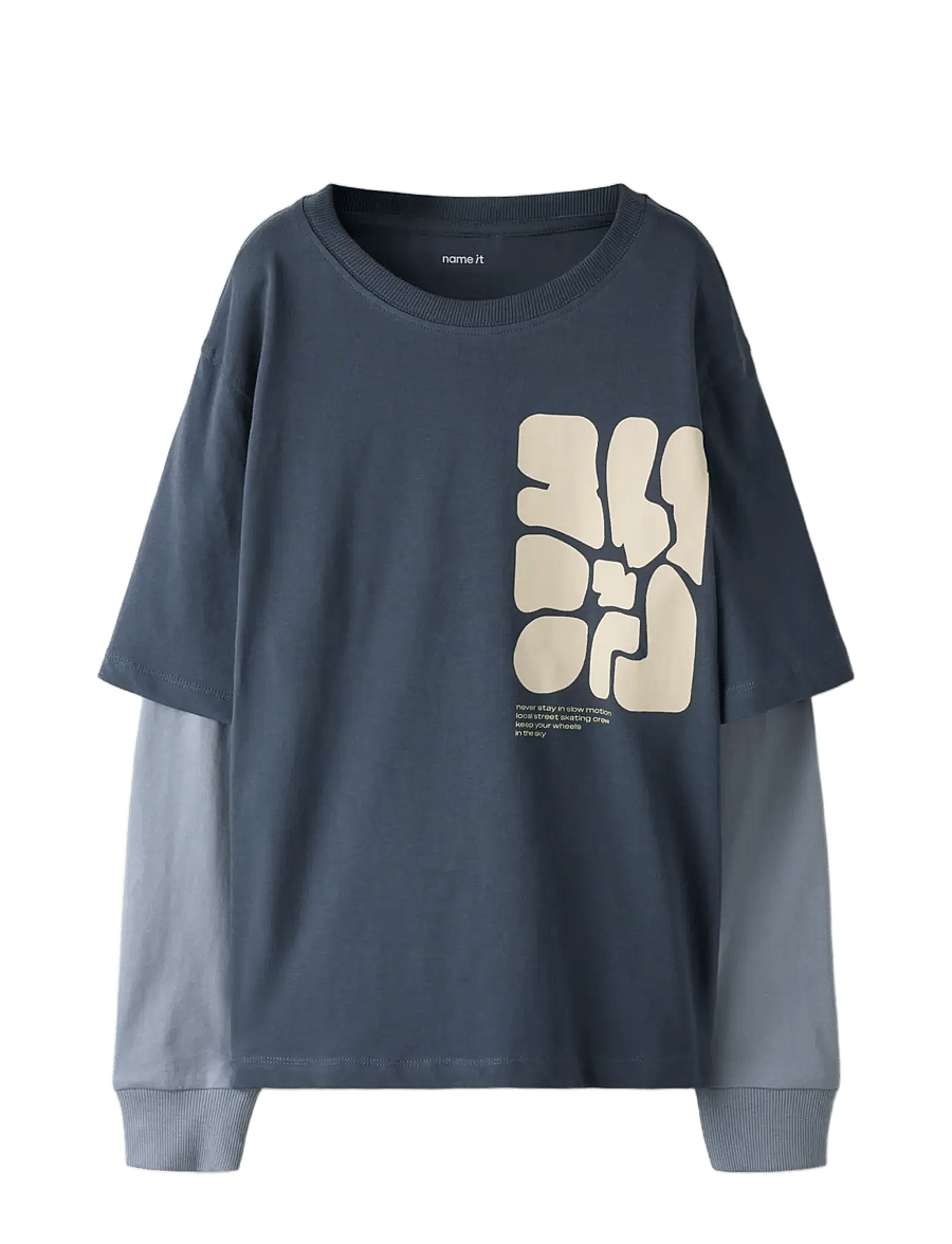 name it - NKMNASIM LS NREG TOP BOX - ombre blue - 2