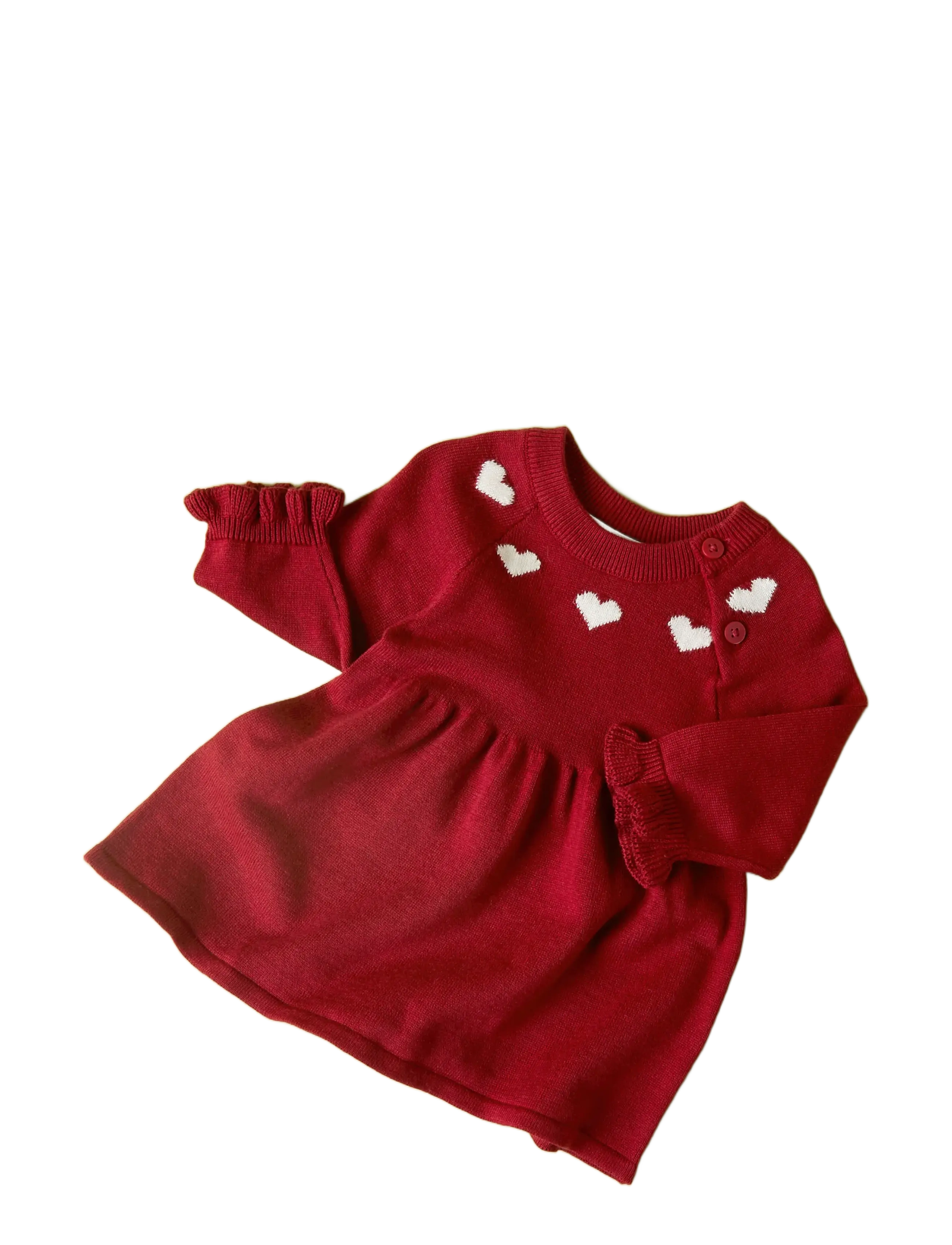 name it - NBFRISSE LS KNIT DRESS - red dahlia - 2