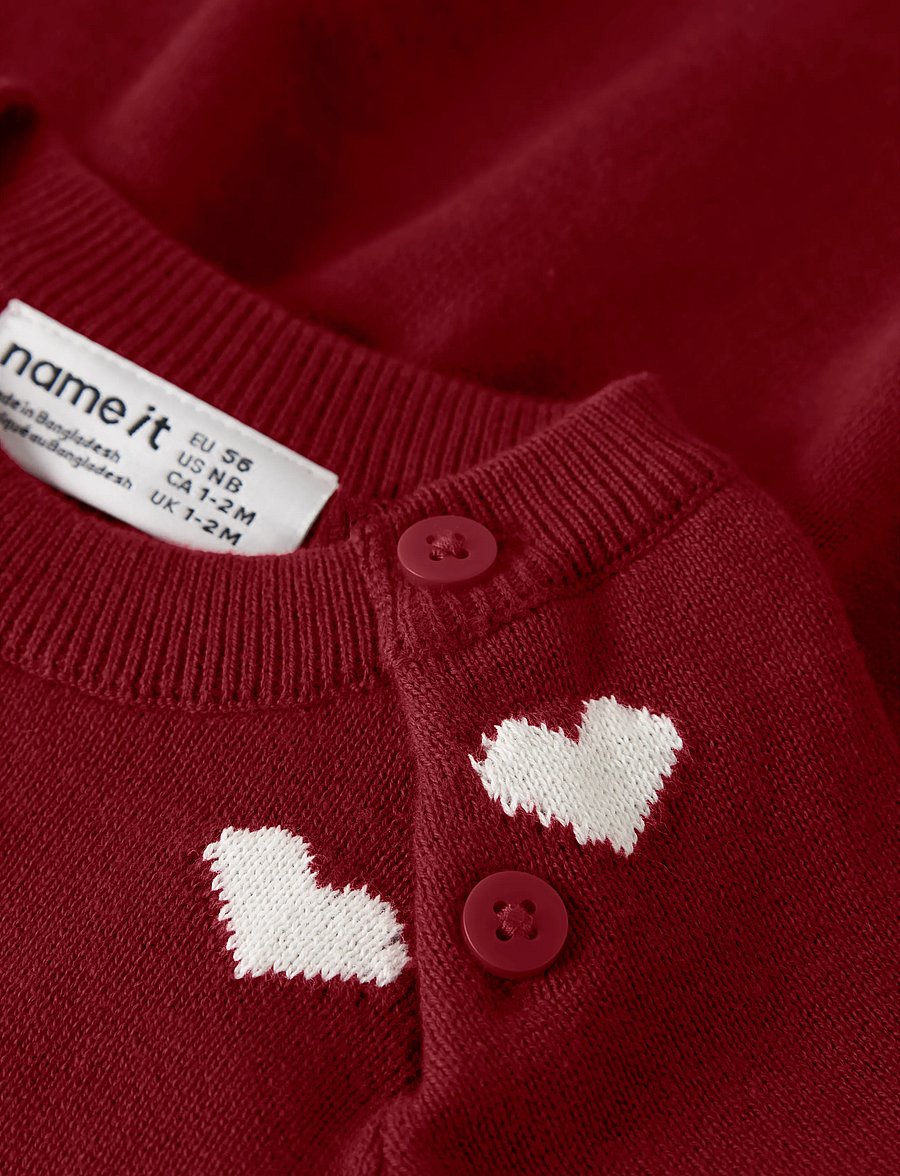 name it - NBFRISSE LS KNIT DRESS - langærmede babykjoler - red dahlia - 3