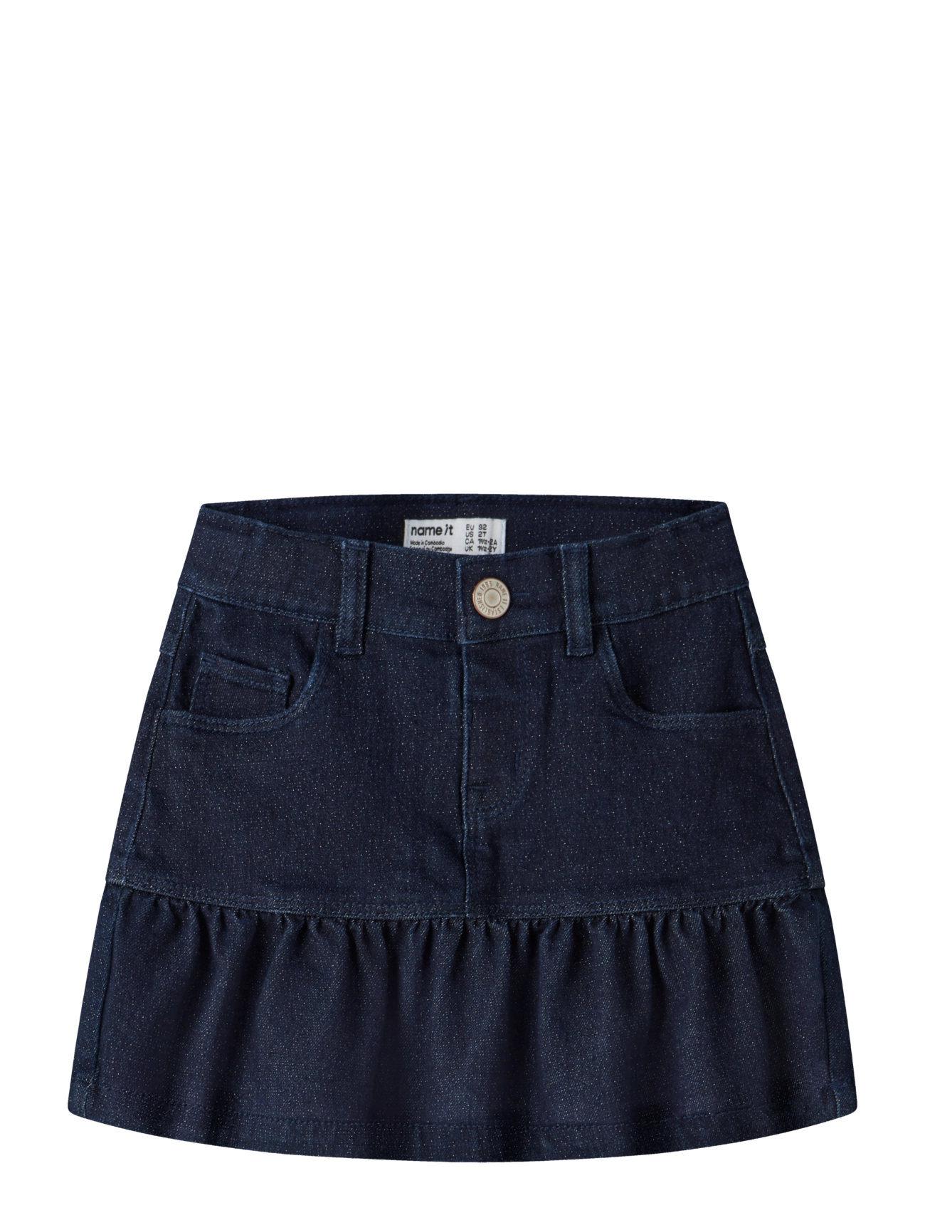 name it NMFLIV DNM GLITTER SKIRT 1208-LU - Kjoler & Nederdele - DARK BLUE DENIM / navy