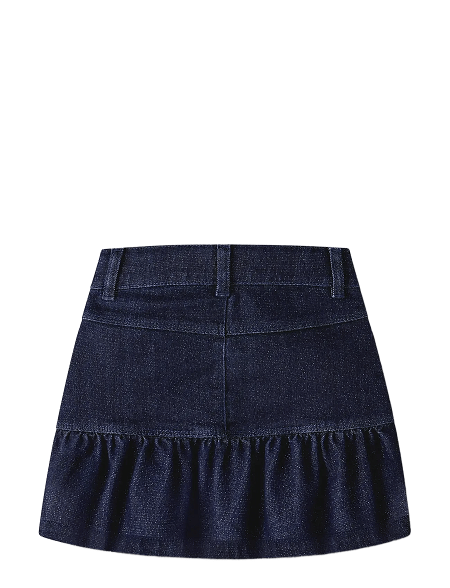 name it - NMFLIV DNM GLITTER SKIRT 1208-LU - korte nederdele - dark blue denim - 1
