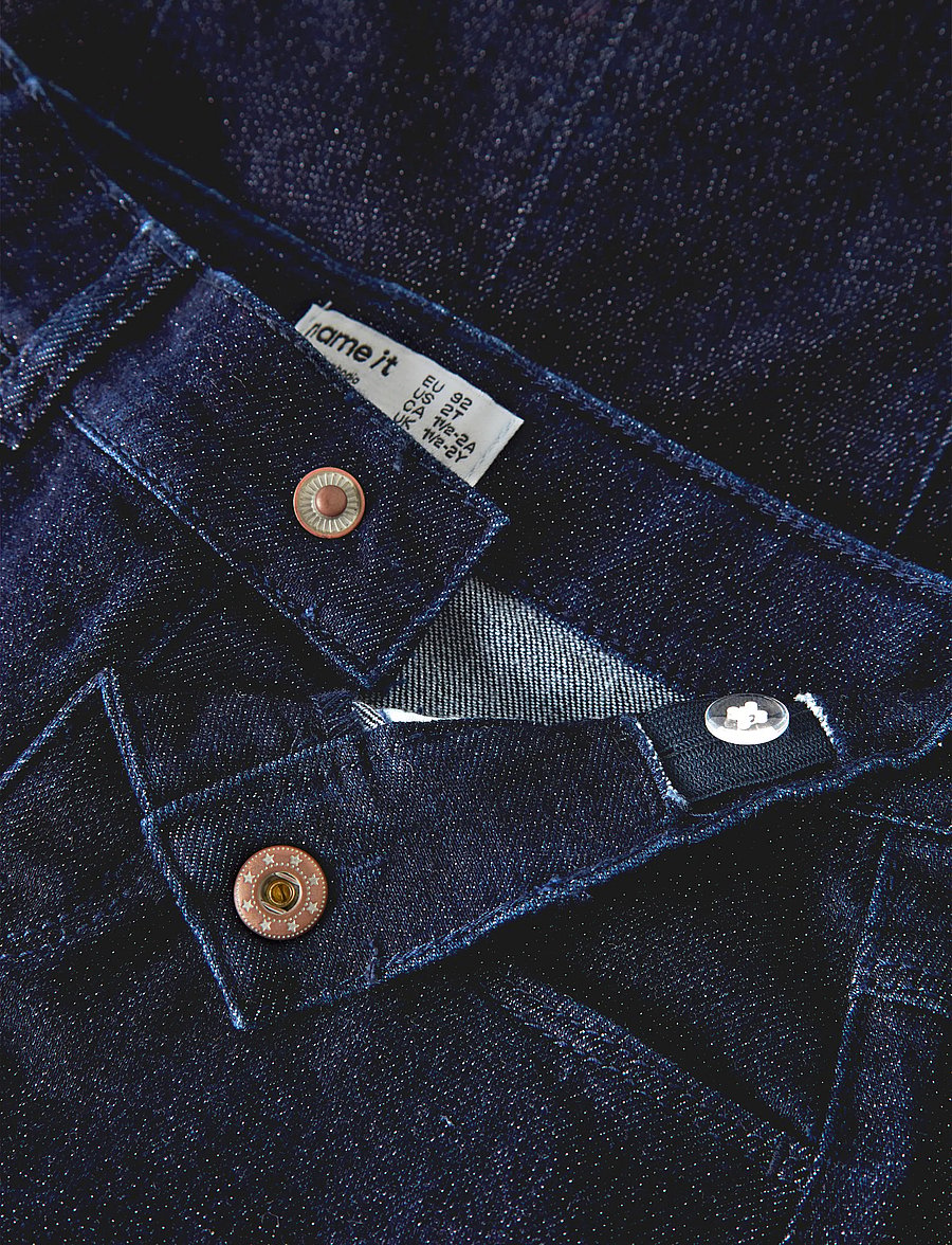 name it - NMFLIV DNM GLITTER SKIRT 1208-LU - korte nederdele - dark blue denim - 4