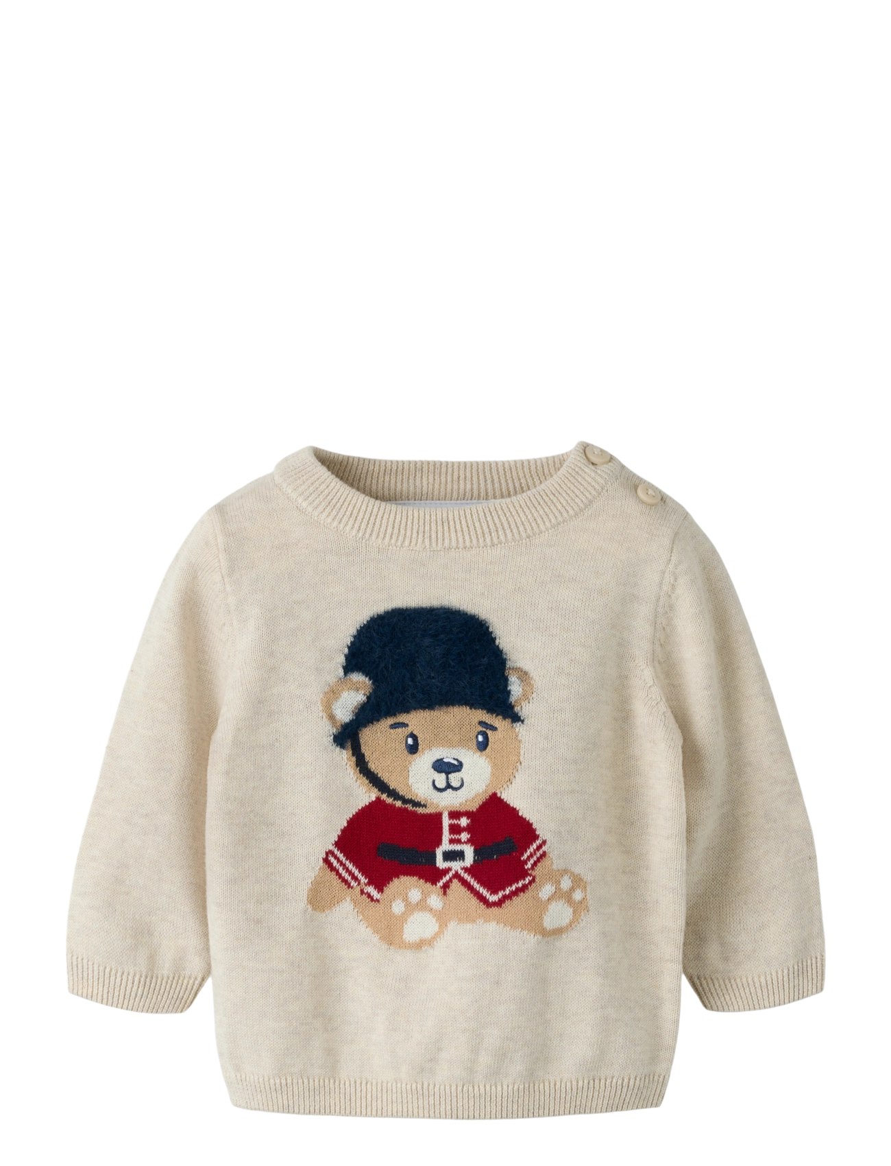 name it NBMRISO LS KNIT BOX - Jumpers - PEYOTE MELANGE / cream
