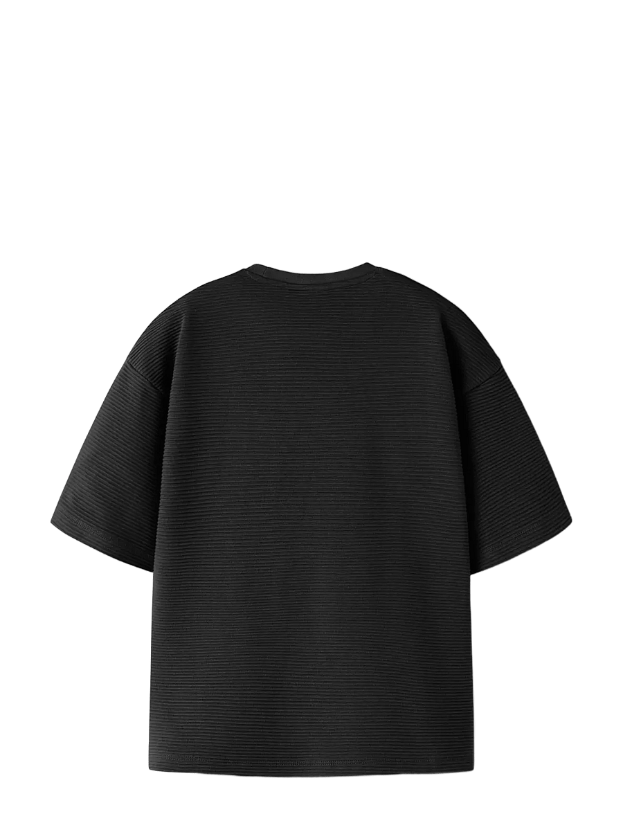 name it - NKMNAVISH SS RLX TOP - kortærmede t-shirts - black - 1