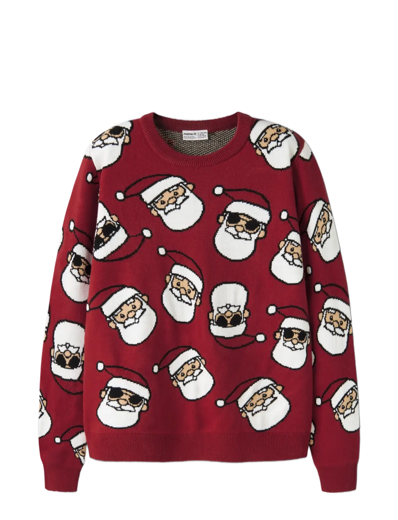 name it - NKMRICO LS KNIT - jumpers - red dahlia - 2