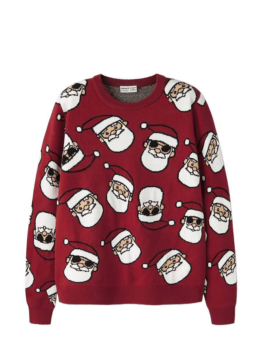 name it - NKMRICO LS KNIT - pullover - red dahlia - 2
