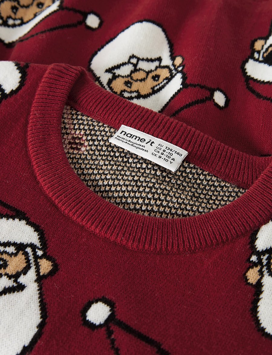 name it - NKMRICO LS KNIT - pullover - red dahlia - 3