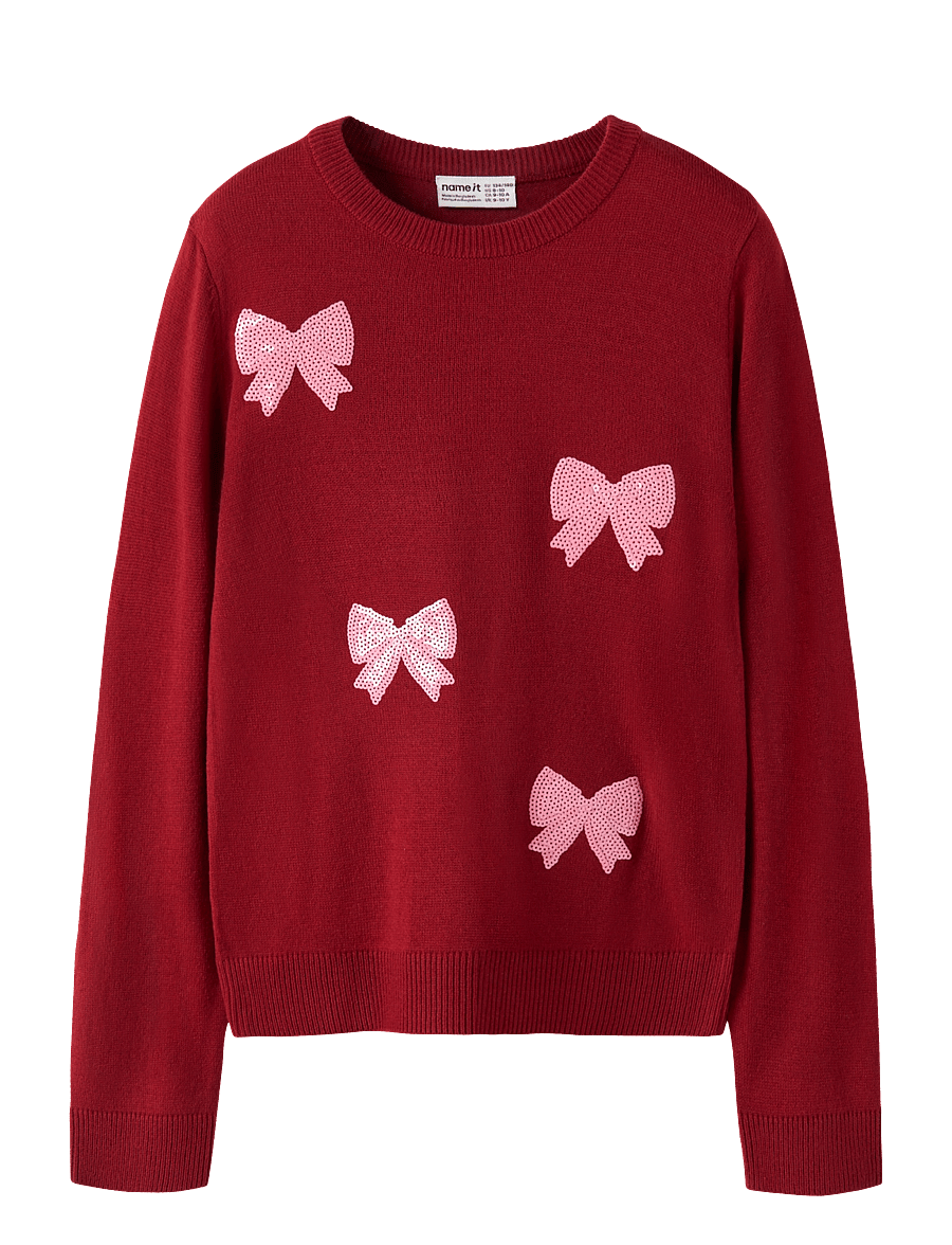 name it - NKFRALLE LS KNIT - pullover - red dahlia - 0