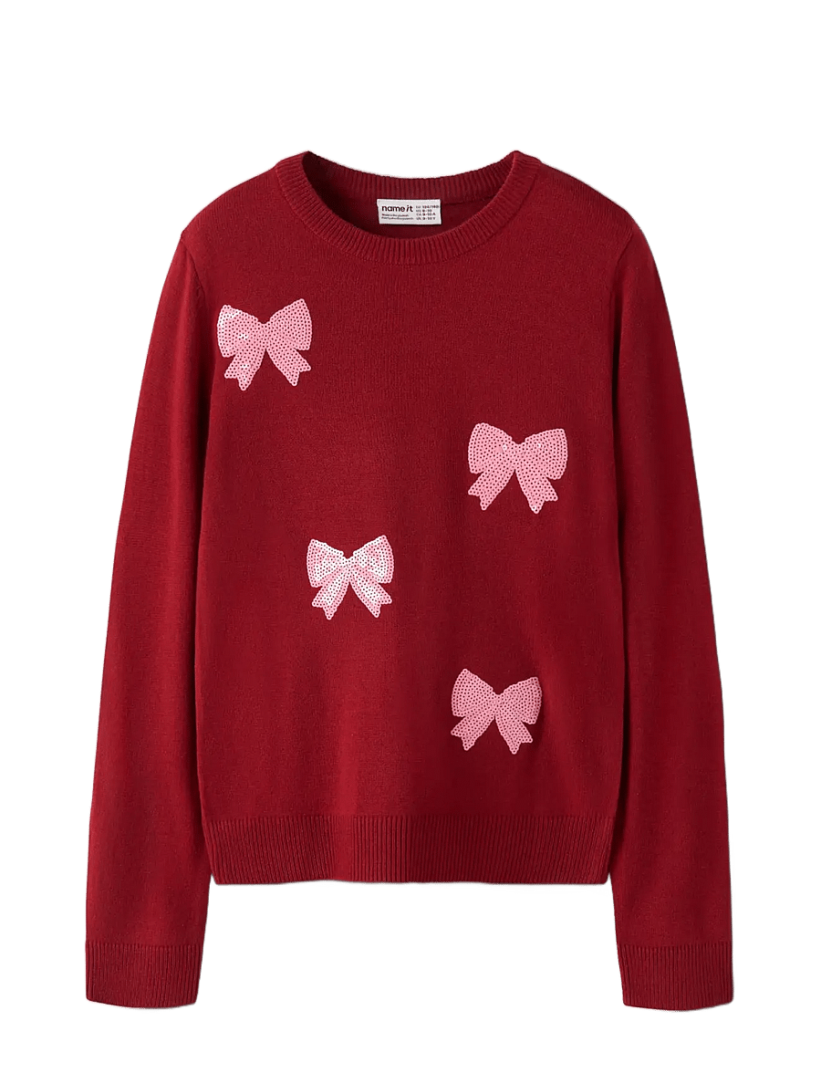 name it - NKFRALLE LS KNIT - pullover - red dahlia - 2